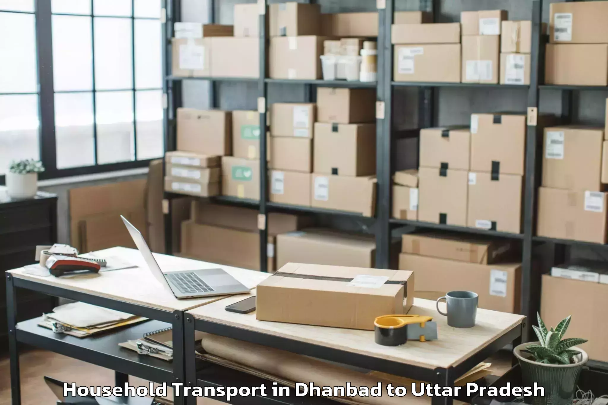 Book Dhanbad to Salempur Household Transport Online